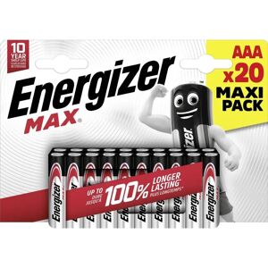 Energizer Max AAA Batterijen - 20 Stuks - Lange Duur Energizer Max AAA Batterijen - 20 Stuks - Lange Duur
