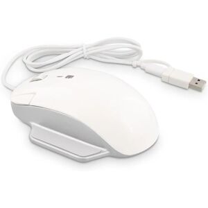 Souris LMP Elite Pro - Filaire ergonomique (USB-C, USB-A) Blanc/Argent Souris LMP Elite Pro - Filaire ergonomique (USB-C, USB-A) Blanc/Argent