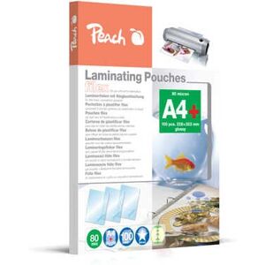 Peach Pochette de Laminage - 100 Feuilles A4, 80 Microns - Publicité Peach Pochette de Laminage - 100 Feuilles A4, 80 Microns - Publicité