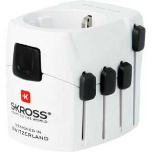 Adaptador de Enchufe PRO de Skross - Universal, Blanco - Adaptador de Viaje Adaptador de Enchufe PRO de Skross - Universal, Blanco - Adaptador de Viaje