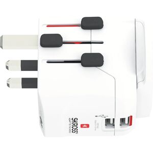 Skross PRO Light USB (2xA) - Adaptador de viagem mundial branco Skross PRO Light USB (2xA) - Adaptador de viagem mundial branco