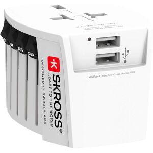 Adaptador de Viagem Skross 2,5A Universal com 2 Portas USB Adaptador de Viagem Skross 2,5A Universal com 2 Portas USB