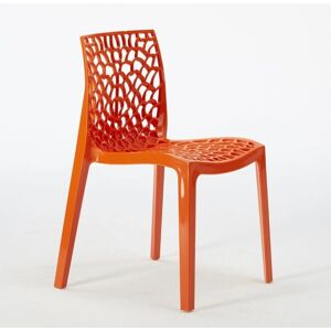 Chaise empilable orange en polypropylène Grand Soleil - Mobilier intérieur/extérieur - Publicité Chaise empilable orange en polypropylène Grand Soleil - Mobilier intérieur/extérieur - Publicité