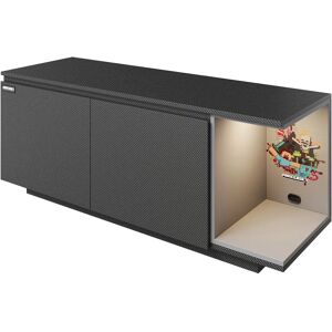 Roba Minecraft TV Lowboard - 125x39x50cm - Černá - Dřevo Roba Minecraft TV Lowboard - 125x39x50cm - Černá - Dřevo