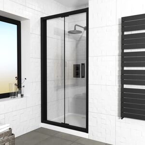 NES Home Kim 900 Matte Black Walk-In Bi Folding Shower - Shower Door NES Home Kim 900 Matte Black Walk-In Bi Folding Shower - Shower Door