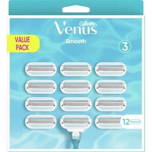 Lames de Rasoir Gillette Venus Smooth - Femmes - 12 pcs - Publicité Lames de Rasoir Gillette Venus Smooth - Femmes - 12 pcs - Publicité