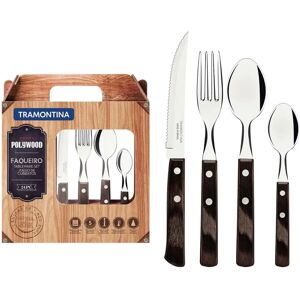 Tramontina Polywood Stainless Steel Cutlery Set - 24 Pieces Tramontina Polywood Stainless Steel Cutlery Set - 24 Pieces