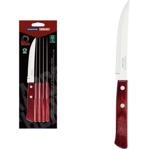 Tramontina - Stainless Steel & Wood Steak Knives Set - 6 Pcs Tramontina - Stainless Steel & Wood Steak Knives Set - 6 Pcs