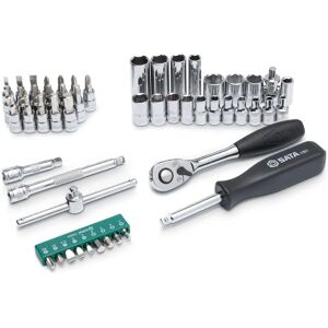 Ensemble de 52 clés 1/4" Sata - Clé à cliquet, Embouts & Boîte - Publicité Ensemble de 52 clés 1/4" Sata - Clé à cliquet, Embouts & Boîte - Publicité
