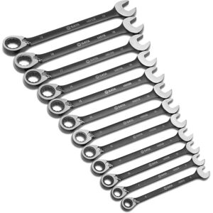 SATA, Jeu de clés combinées, 8-19 mm, Édition noire et verte - Set de clés à cliquet réversibles - Publicité SATA, Jeu de clés combinées, 8-19 mm, Édition noire et verte - Set de clés à cliquet réversibles - Publicité