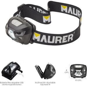 MAURER 19041125 Lampada Frontale LED - Resistente, Ricaricabile, Sensore MAURER 19041125 Lampada Frontale LED - Resistente, Ricaricabile, Sensore