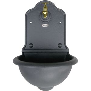 Fontana da muro Papillon Stubai - Fontana da giardino in ghisa - Colore antracite - 35x26x54 cm Fontana da muro Papillon Stubai - Fontana da giardino in ghisa - Colore antracite - 35x26x54 cm