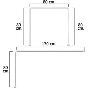 MARCA Barra de Ducha Universal 80x170 cm MARCA Barra de Ducha Universal 80x170 cm