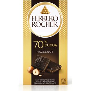 Ferrero Rocher Dark Hazelnut - 90 g - 70% kaakaota - hasselpähkinä täyte - suklaapatukka Ferrero Rocher Dark Hazelnut - 90 g - 70% kaakaota - hasselpähkinä täyte - suklaapatukka