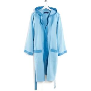 Caleffi - Accappatoio con cappuccio in microfibra - Blu - Accappatoio Caleffi - Accappatoio con cappuccio in microfibra - Blu - Accappatoio