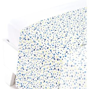 Ropa de cama de algodón azul Caleffi - Sábana superior - Tamaño reina Ropa de cama de algodón azul Caleffi - Sábana superior - Tamaño reina