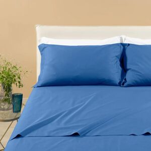 Completo Lenzuola Percalle Caleffi Blu - Matrimoniale Completo Lenzuola Percalle Caleffi Blu - Matrimoniale