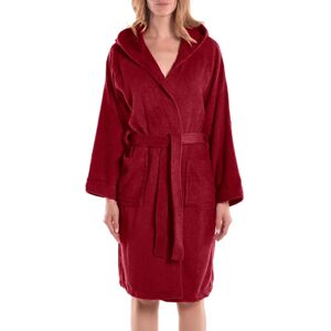 Caleffi Minorca Hooded Cotton Bathrobe - Large Bordeaux - Bathrobe Caleffi Minorca Hooded Cotton Bathrobe - Large Bordeaux - Bathrobe