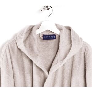 Caleffi Minorca Hooded Cotton Bathrobe - Large, Sand - Bathrobe Caleffi Minorca Hooded Cotton Bathrobe - Large, Sand - Bathrobe