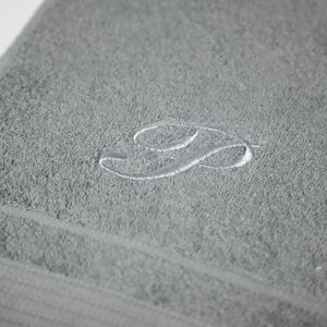 Asciugamano da bagno ricamato in cotone grigio Caleffi - Asciugamano Asciugamano da bagno ricamato in cotone grigio Caleffi - Asciugamano