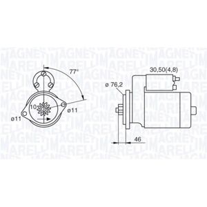 Magneti Marelli Starter - Automaattinen työntöstartti - 76,2mm - 1,7kW - 12V - Sopii VW & Audi Magneti Marelli Starter - Automaattinen työntöstartti - 76,2mm - 1,7kW - 12V - Sopii VW & Audi