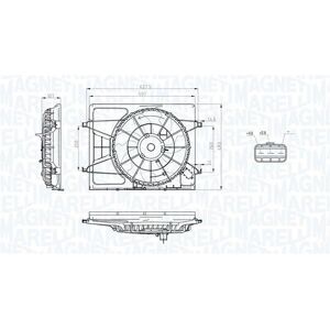Ventola di Raffreddamento Magneti Marelli Kia Cee'd - 420mm, 12V, 1600 RPM Ventola di Raffreddamento Magneti Marelli Kia Cee'd - 420mm, 12V, 1600 RPM