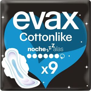 Toallas sanitarias de noche Cottonlike de Evax con alas - Producto nocturno Toallas sanitarias de noche Cottonlike de Evax con alas - Producto nocturno