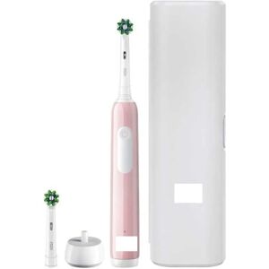 Oral-B Pro 1 Electric Toothbrush With 3D Cleaning Gifts For Women / Men 1 Toothbrush Head & Travel Case Gum Pressure Control 2 Pin UK Plug Pink Oral-B Pro 1 Electric Toothbrush With 3D Cleaning Gifts For Women / Men 1 Toothbrush Head & Travel Case Gum Pressure Control 2 Pin UK Plug Pink