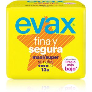 Serviettes Maxi Evax Fina & Segura Sans Ailes - Produit Hygiénique Féminin - Publicité Serviettes Maxi Evax Fina & Segura Sans Ailes - Produit Hygiénique Féminin - Publicité