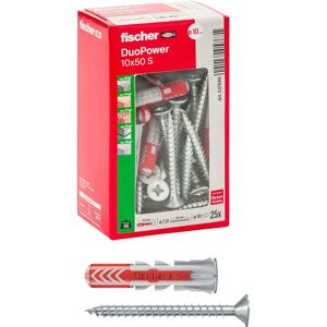 Fischer Wall Plug - Duopower Bi-material - 10x50 mm - 25 pcs with Screw 7x60 mm Fischer Wall Plug - Duopower Bi-material - 10x50 mm - 25 pcs with Screw 7x60 mm