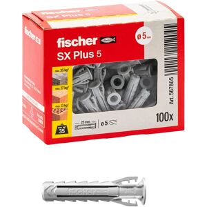 Fischer SX Plus 5x25 Plug - Nylon uitzetting voor zware ladingen Fischer SX Plus 5x25 Plug - Nylon uitzetting voor zware ladingen