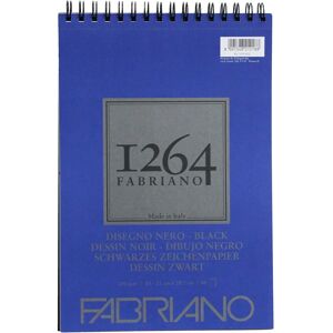 FABRIANO 1264 Black Drawing Paper Pad A4 - Spiral top - 200g FABRIANO 1264 Black Drawing Paper Pad A4 - Spiral top - 200g