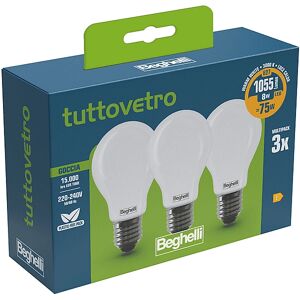 Beghelli Modello 8w 3000K E27 Lampada LED - Confezione da 3 Beghelli Modello 8w 3000K E27 Lampada LED - Confezione da 3