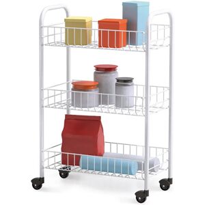 Metaltex Siena Kitchen Trolley - 3 Baskets - White Metaltex Siena Kitchen Trolley - 3 Baskets - White