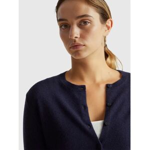 Benetton XL Dark Blue Merino Wool Cardigan - Women Benetton XL Dark Blue Merino Wool Cardigan - Women