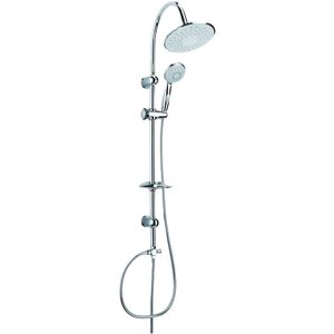 METAFORM - Columna de ducha cromada con ducha de lluvia y ducha de mano - Universal 4 chorros METAFORM - Columna de ducha cromada con ducha de lluvia y ducha de mano - Universal 4 chorros