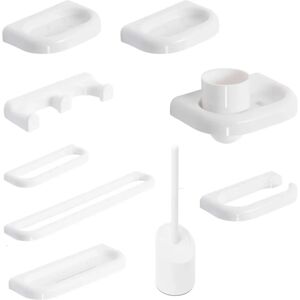 Metaform Set de accesorios de baño Línea - 9 piezas Blanco Metaform Set de accesorios de baño Línea - 9 piezas Blanco
