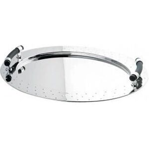 Alessi MG09 Stainless Steel Tray - Black Handles - Oval 58x45.5cm - Food Service Alessi MG09 Stainless Steel Tray - Black Handles - Oval 58x45.5cm - Food Service