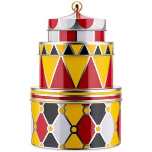 Alessi Cutie de Stocare - Metalică Rotundă Multicoloră - Set de 3 Alessi Cutie de Stocare - Metalică Rotundă Multicoloră - Set de 3