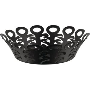 Alessi Basket Vimini - 22cm Laser-Cut Steel - Elegant Black - Basket Alessi Basket Vimini - 22cm Laser-Cut Steel - Elegant Black - Basket