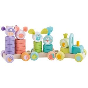 Sevi 82995 Vielkleurige houten stapeltrein - Houten speelgoed Sevi 82995 Vielkleurige houten stapeltrein - Houten speelgoed