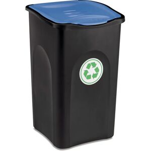 Stefanplast 70652 Prullenbak 50 L Vierkant Zwart, Blauw Stefanplast 70652 Prullenbak 50 L Vierkant Zwart, Blauw