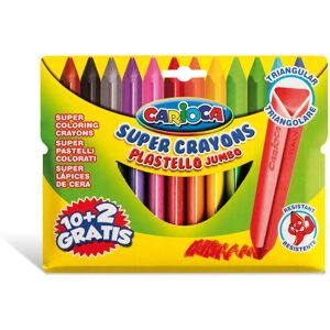 Carioca Plastello Jumbo - 12 Crayons de Couleur - Forme Triangulaire Carioca Plastello Jumbo - 12 Crayons de Couleur - Forme Triangulaire