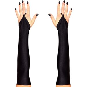 Widmann Svarta satinnålar utan finger - 43 cm, One Size Widmann Svarta satinnålar utan finger - 43 cm, One Size