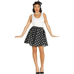 Unbranded 1950's Polka Dot Skirt and Scarf Set - Black - Adult Fancy Dress Costume Unbranded 1950's Polka Dot Skirt and Scarf Set - Black - Adult Fancy Dress Costume