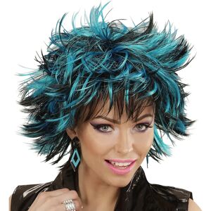 Widmann Black with Blue Tousled Wig - Wig for Party & Carnival Widmann Black with Blue Tousled Wig - Wig for Party & Carnival