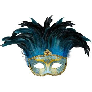Máscara Contessa Azul con Gemas de Brillante, Plumas - Mascarilla facial Máscara Contessa Azul con Gemas de Brillante, Plumas - Mascarilla facial