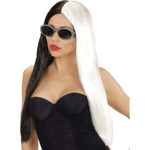 JADEO Long Black and White Wig - Costume Accessory JADEO Long Black and White Wig - Costume Accessory