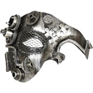 Widmann Model Demi Steampunk Polomaska Stříbrná - Maska Widmann Model Demi Steampunk Polomaska Stříbrná - Maska