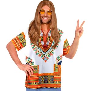 Koszula dashiki biała i pomarańczowa Jimmy - Swobodna odzież na festiwal Koszula dashiki biała i pomarańczowa Jimmy - Swobodna odzież na festiwal
